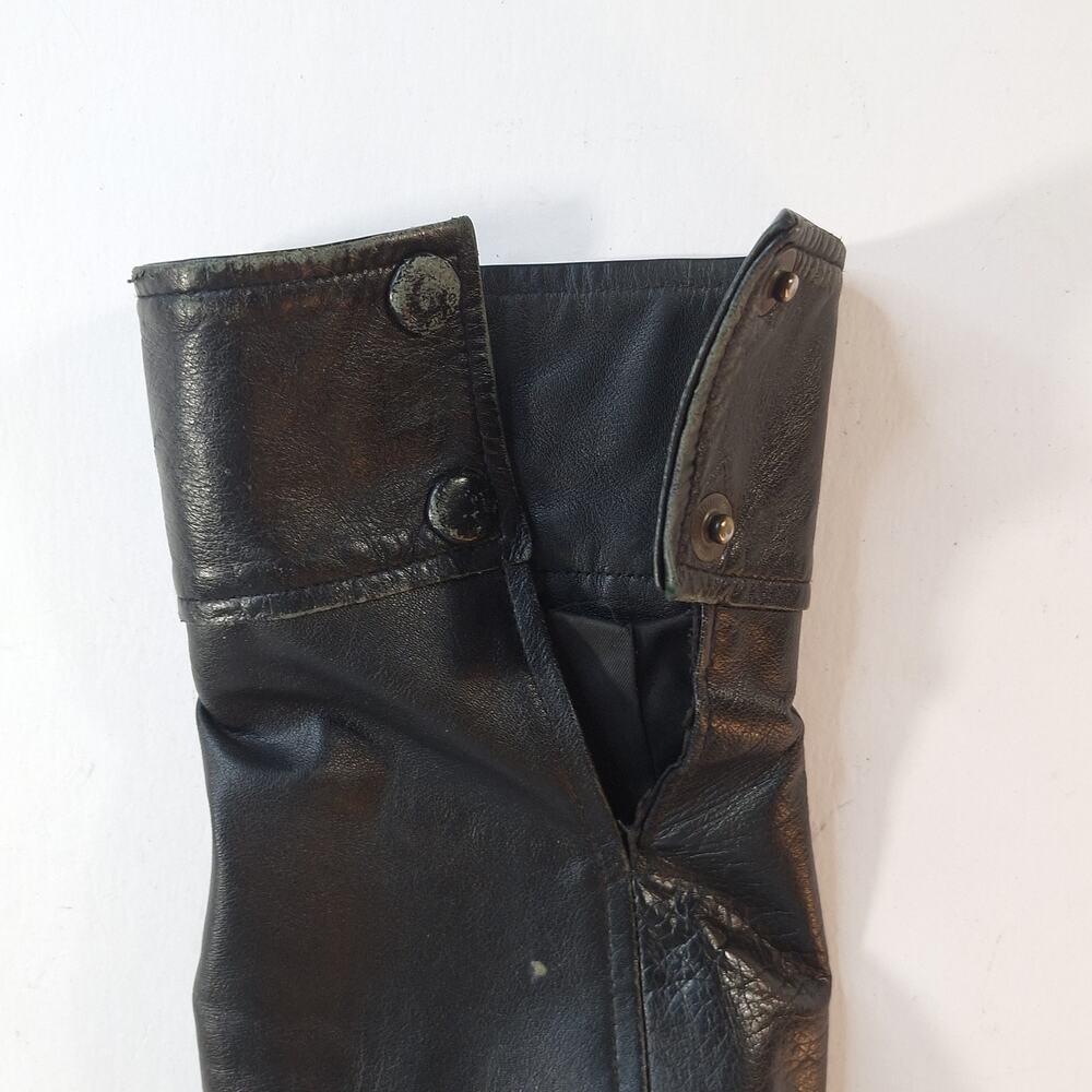 Leather Cult Jacket Mens Unisex Medium Black Genuine Leather Biker Vintage Moto - Picture 9 of 15